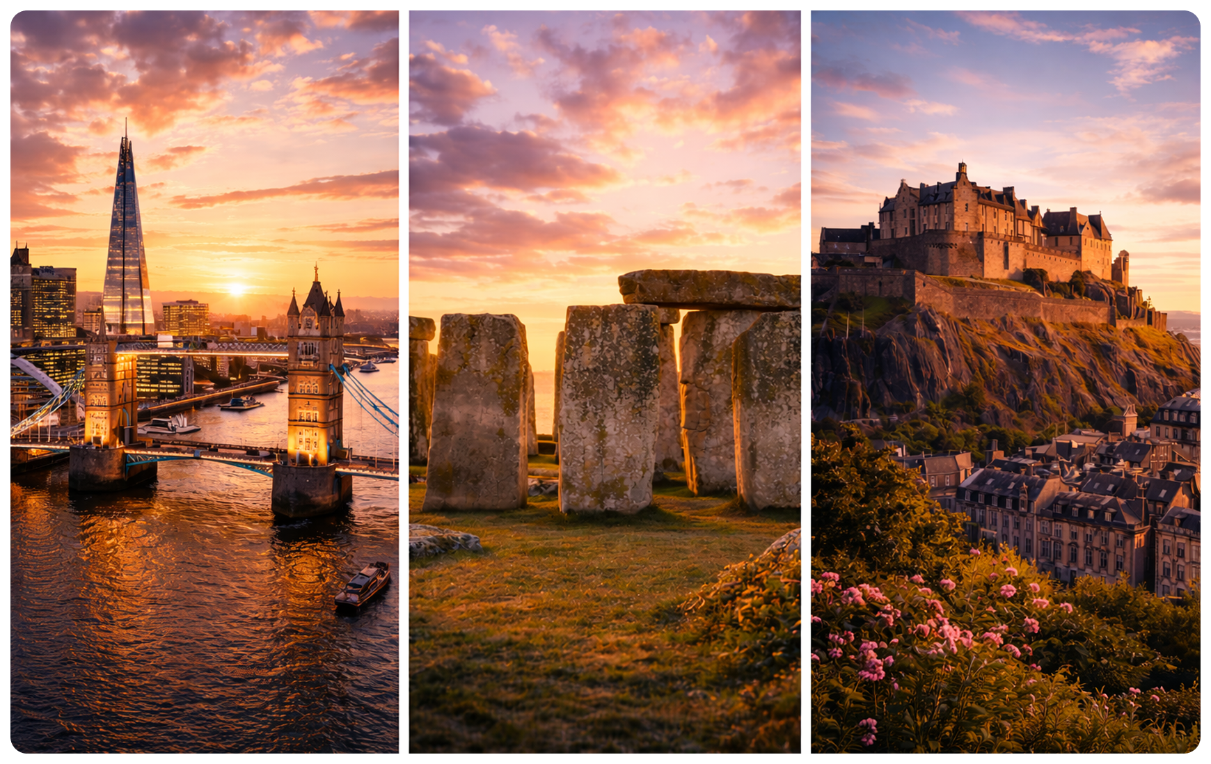 Tower Bridge and The Shard in London at sunset